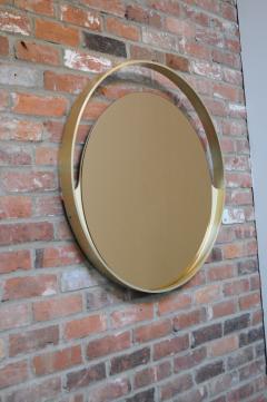 Italian Round Aluminum Architectural Wall Mirror with Bronzed Glass by Rimadesio - 3492578