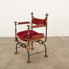 Italian Savonarole Chair in Red Velvet - 2926851