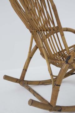 Italian School Italian Vintage Bamboo Rocking Chair 1950s - 2138840