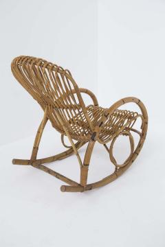 Italian School Italian Vintage Bamboo Rocking Chair 1950s - 2138841