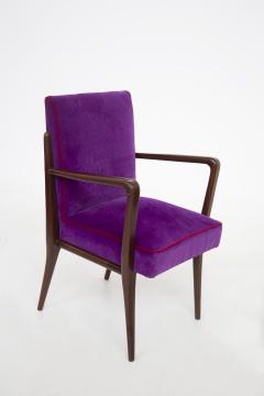 Italian School Pair of Italian Armchairs of Fratelli Consonni Production in Purple Velvet - 2198874