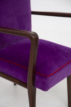 Italian School Pair of Italian Armchairs of Fratelli Consonni Production in Purple Velvet - 2198878