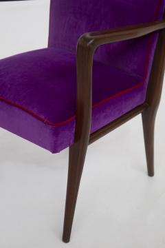 Italian School Pair of Italian Armchairs of Fratelli Consonni Production in Purple Velvet - 2198879