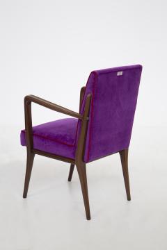 Italian School Pair of Italian Armchairs of Fratelli Consonni Production in Purple Velvet - 2198880