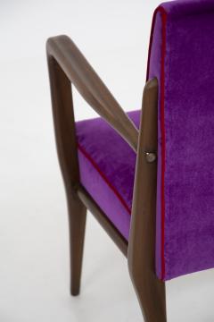 Italian School Pair of Italian Armchairs of Fratelli Consonni Production in Purple Velvet - 2198882