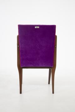 Italian School Pair of Italian Armchairs of Fratelli Consonni Production in Purple Velvet - 2198883