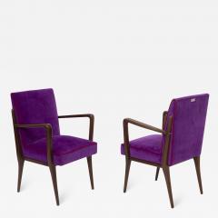 Italian School Pair of Italian Armchairs of Fratelli Consonni Production in Purple Velvet - 2200536