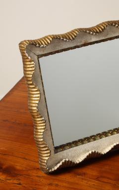Italian Sculptural Carved Gilt Wood Table Vanity Mirror circa 1950 - 4783636