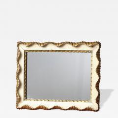 Italian Sculptural Carved Gilt Wood Table Vanity Mirror circa 1950 - 4791838