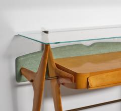 Italian Sculptural Maple Console with Glass Top Attributed to Ico Parisi 1950s - 4415937