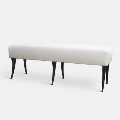 Italian Sculptural Upholstered Ebonised Bench - 1158848