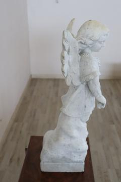Italian Sculpture in Precious White Marble of Carrara Angel - 2205900
