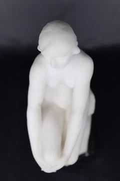 Italian Sculpture in Precious White Marble of Carrara Nude Woman - 3808711