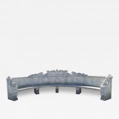 Italian Semi Circular Large Lime Stone Bench - 3931238