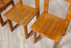 Italian Set of Four Rustic Oak Dining Chairs - 2640722