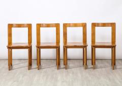 Italian Set of Four Rustic Oak Dining Chairs - 2640724
