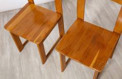 Italian Set of Four Rustic Oak Dining Chairs - 2640725
