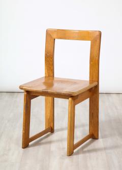 Italian Set of Four Rustic Oak Dining Chairs - 2640736