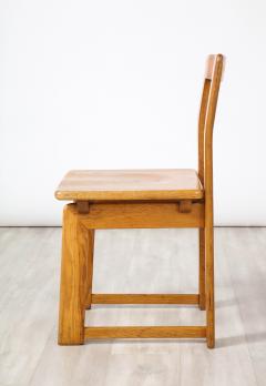 Italian Set of Four Rustic Oak Dining Chairs - 2640739