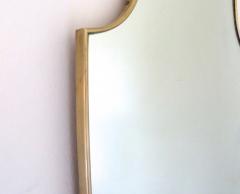 Italian Shield Shaped Brass Framed Vintage Wall Mirror - 1028370