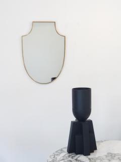 Italian Shield Shaped Brass Framed Vintage Wall Mirror - 1028371