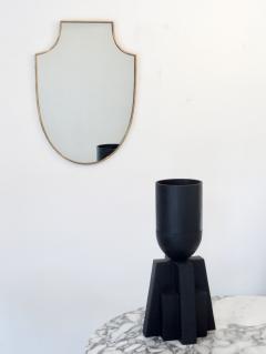 Italian Shield Shaped Brass Framed Vintage Wall Mirror - 1028372
