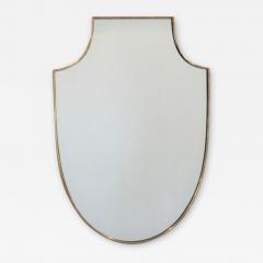 Italian Shield Shaped Brass Framed Vintage Wall Mirror - 1029122