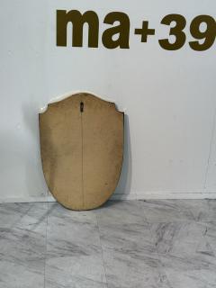 Italian Shield Shaped Wall Mirror with Brass 1960s - 4355594