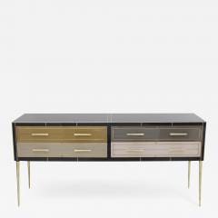 Italian Sideboard Made of Solid Wood and Covered with Colored Glass 1950s - 2549453