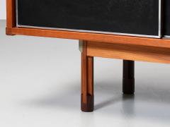 Italian Sideboard in Teak Metal and Black Laminate 1960s - 4088039