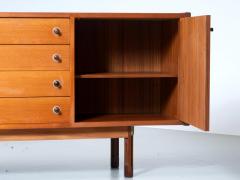 Italian Sideboard in Teak Metal and Black Laminate 1960s - 4088045