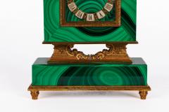 Italian Silver Gilt and Malachite Desk Clock with Diana the Huntress C 1960 - 2587410