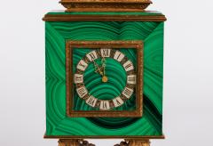 Italian Silver Gilt and Malachite Desk Clock with Diana the Huntress C 1960 - 2587411