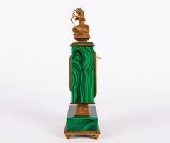 Italian Silver Gilt and Malachite Desk Clock with Diana the Huntress C 1960 - 2587413