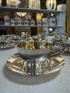 Italian Silver Plate Tea Cup and Saucer Set 12 Pieces Mid Century - 4514069