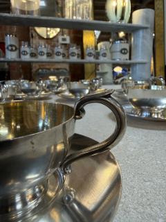 Italian Silver Plate Tea Cup and Saucer Set 12 Pieces Mid Century - 4514070