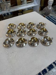 Italian Silver Plate Tea Cup and Saucer Set 12 Pieces Mid Century - 4514072