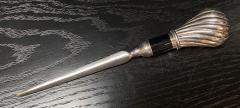 Italian Silver Plated Letter Opener with Fluted Shell Handle 1950s - 4238421