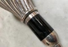 Italian Silver Plated Letter Opener with Fluted Shell Handle 1950s - 4238435