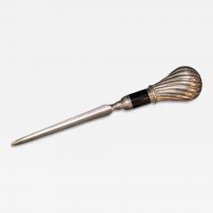 Italian Silver Plated Letter Opener with Fluted Shell Handle 1950s - 4242073