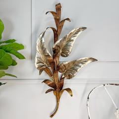 Italian Silver and Gilt leaf wall light 1970s - 3927696