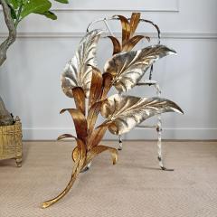 Italian Silver and Gilt leaf wall light 1970s - 3927700