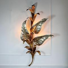 Italian Silver and Gilt leaf wall light 1970s - 3927705