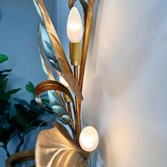 Italian Silver and Gilt leaf wall light 1970s - 3927706