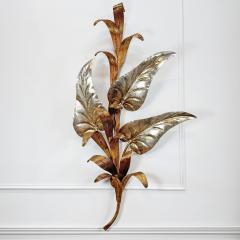 Italian Silver and Gilt leaf wall light 1970s - 3927708