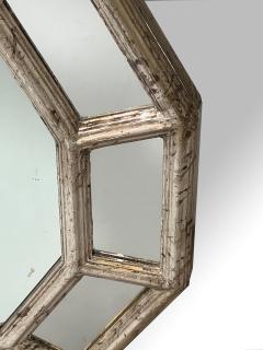 Italian Silver leafed Giltwood Dodecagon Mirror - 4254460