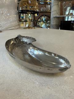Italian Silvered Metal Banana Leaf Dish 1970s - 4516001