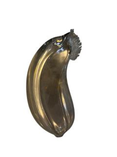 Italian Silvered Metal Banana Leaf Dish 1970s - 4521593