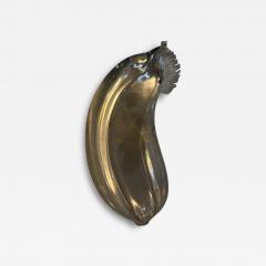 Italian Silvered Metal Banana Leaf Dish 1970s - 4521594