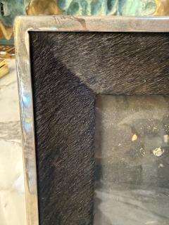 Italian Silvered Metal and Pony Hair Photo Frame 1970s - 4518778